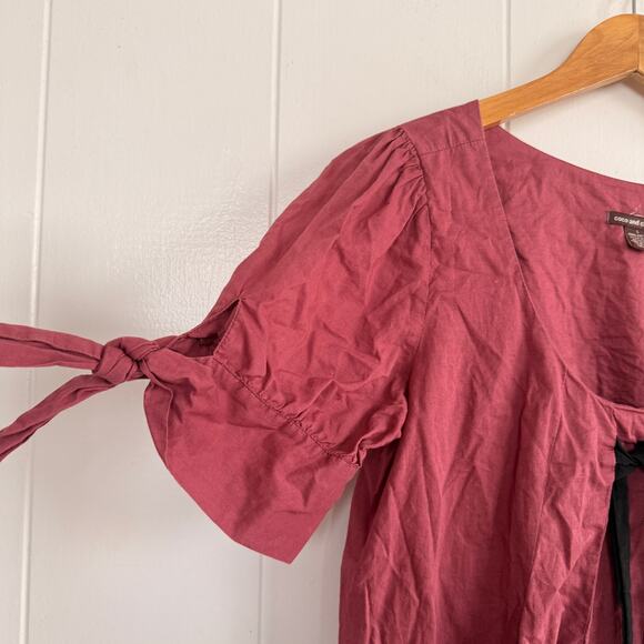 COCO & CHASE 100% Cotton Sheer Blouse Size Large - Picture 3 of 5